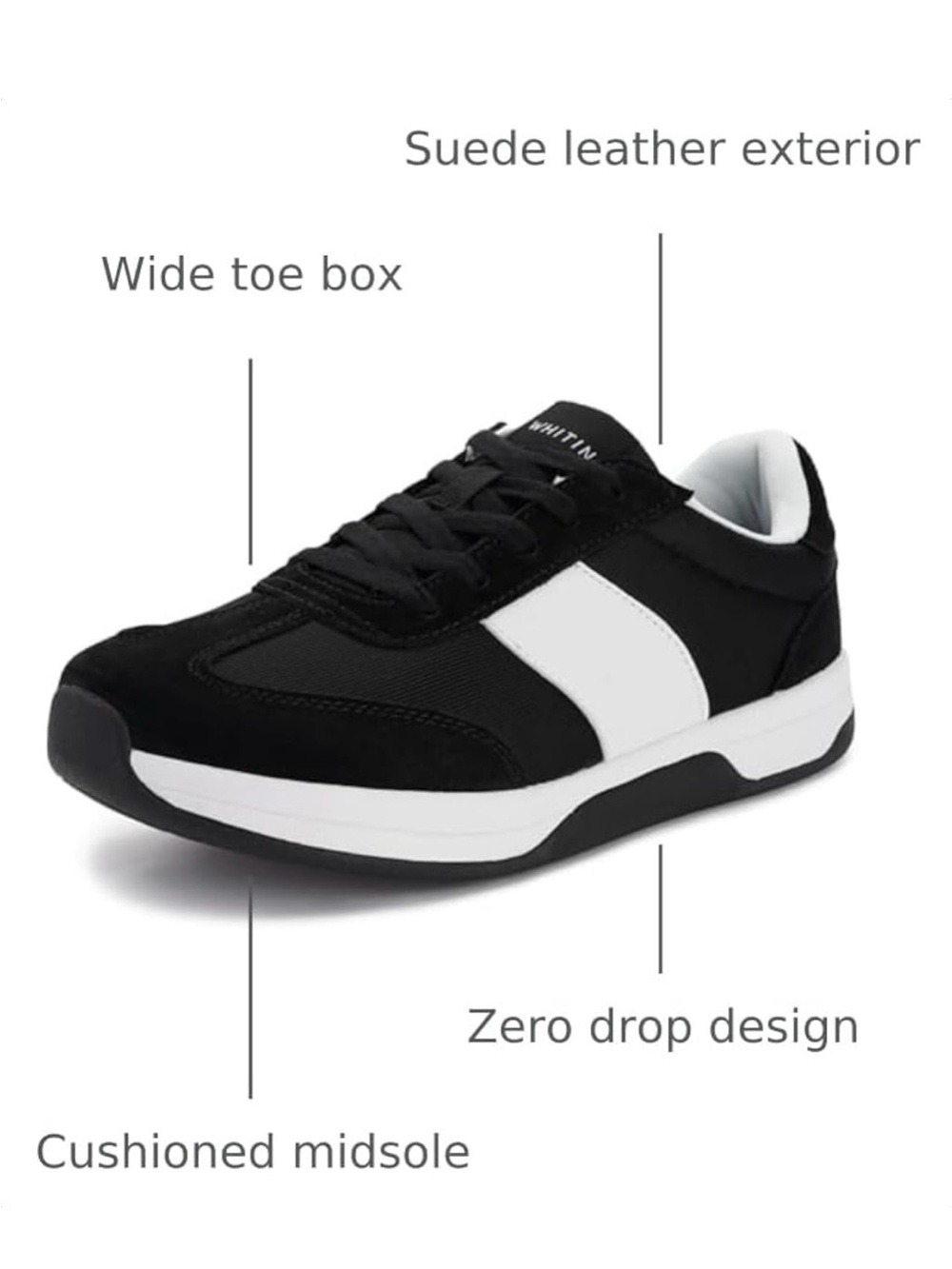 WHITIN Women's Wide Toe Box Shoes | Athleisure Zero Drop Sneakers